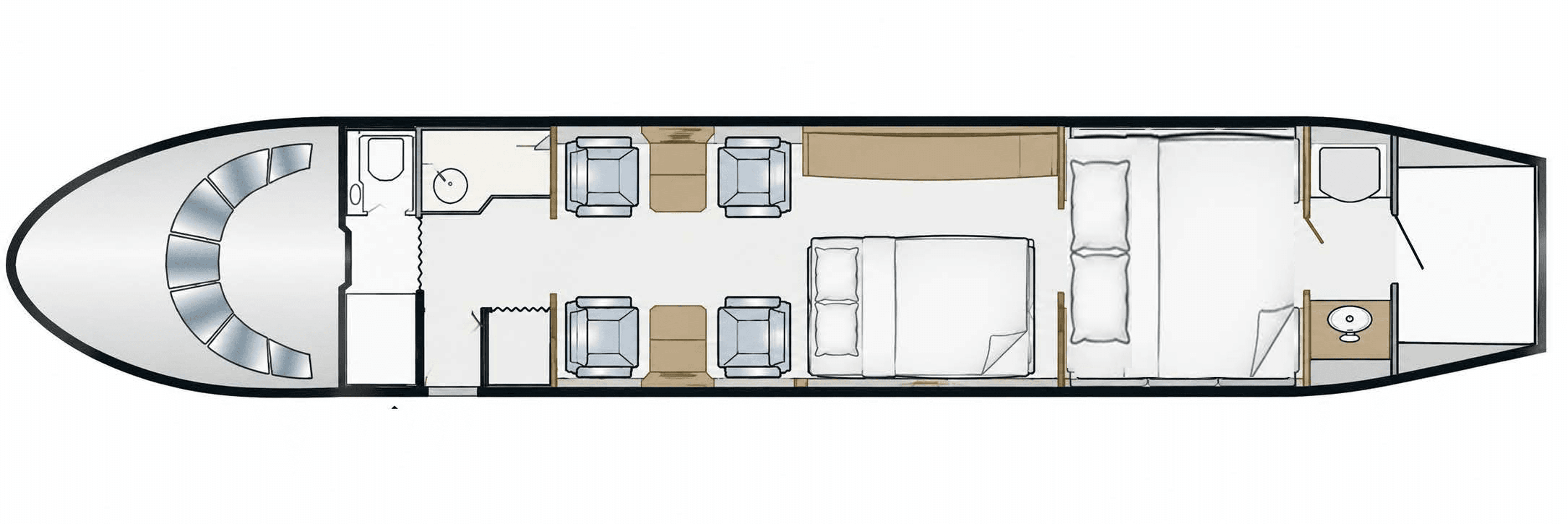 Dassault Falcon 900B night plan